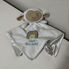 Baby Starters Lamb Security Blanket Bless This Baby Rainbow Satin Back Lovey
