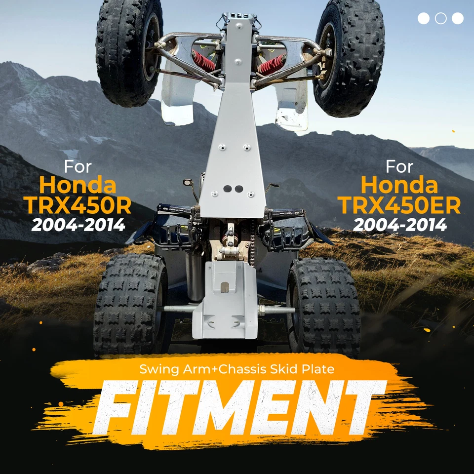 Combo de protector de placa deslizante de brazo deslizante y oscilante de chasis completo para HONDA TRX450R TRX450ER Foto 2 de 4