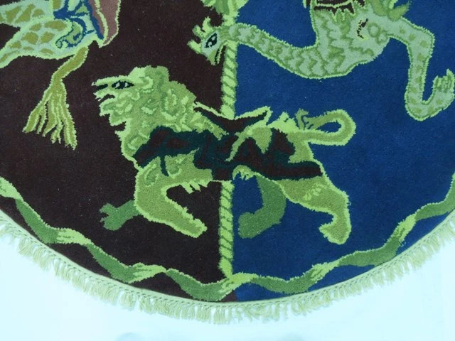 Circus Lion Tiger Giraffe Hand Tufted Modern 5x5 Round Rug PIX-16170 - Image 3 of 4