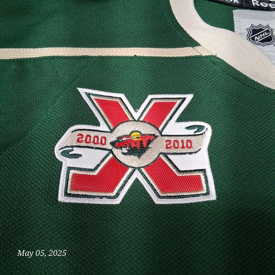 Minnesota Wild Suter Jersey With Fight Strap Size 48 Green 10th Anniversary - Image 4 of 4