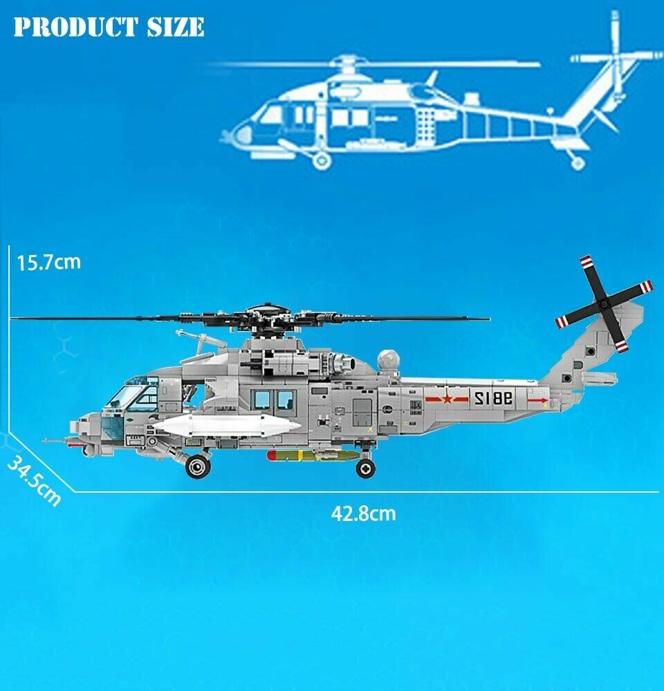 Z20 Attack Helicopter MOC Building Blocks Set Military Aircraft