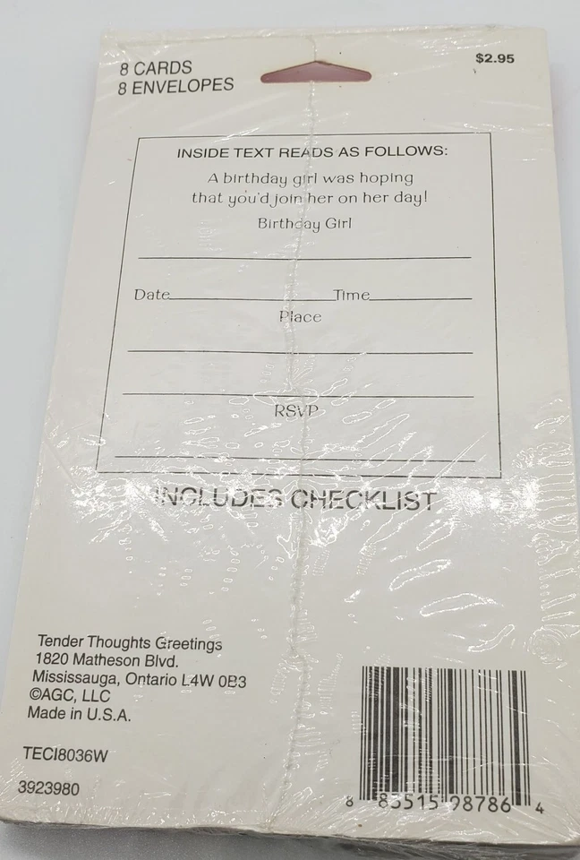 De colección 8 Invitaciones de Fiesta de Cumpleaños Princesa Castillo Arco Iris Pensamientos Tiernos Foto 2 de 2