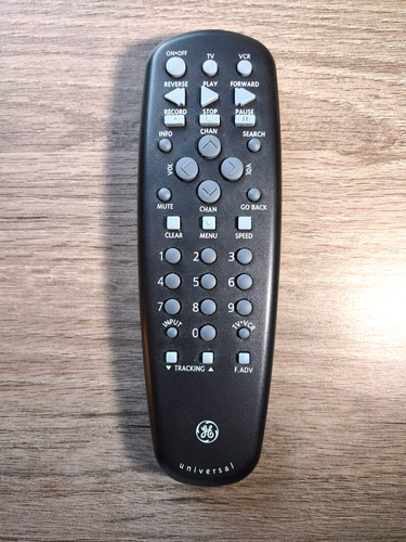 Genuine GE Universal TV/VCR Remote Control – Model 074319 | Black ...
