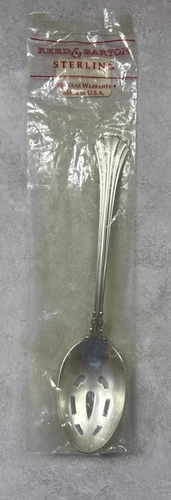Reed and Barton 18th Century Sterling Silver Pierced Tablepoon- New/Sealed 8.5"
