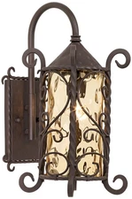 Casa Seville Rustic Wall Light Sconce Walnut Hardwired 7 3/4" Fixture Bedroom