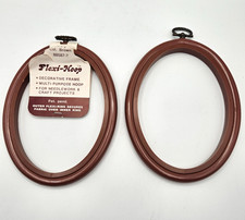 Flexi-Hoop Brown Two Oval 4"x5.5" Decorative Frame Embroidery Needlework Crafts