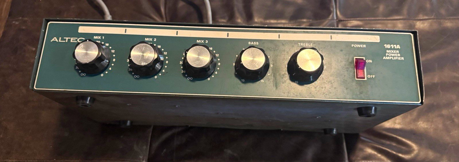 ALTEC 1611A 3 CHANNEL MIXER AMPLIFIER GREEN/BLACK 1/4 IN INPUT/OUTPUT