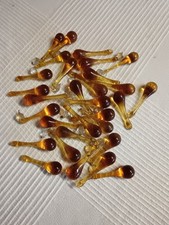 lot 30 anciennes gouttes pour lustre à pampille en verre murano ambre