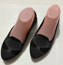 Skechers Cleo Sherlock Flats Womens Size 7 Black Gray Slip-On Comfort