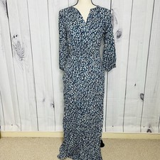 Liverpool Los Angeles Sz S Maxi Dress with Pockets Blue White Print Lined