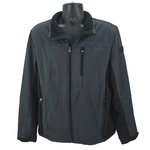TUMI T-Tech Stretch Softshell Jacket Men's Size Large Gray Fleece Lined Full Zip