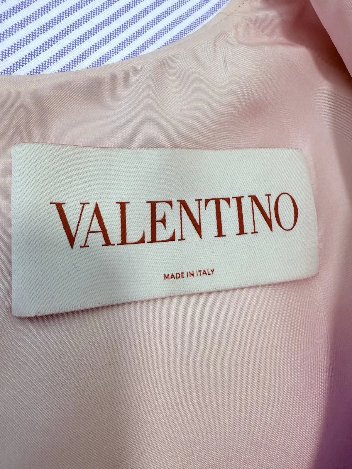 Abito Valentino Garavani rosa fiocco lana seta