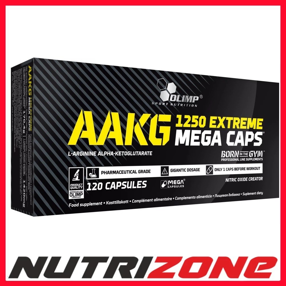 Olimp Nutrition AAKG Extreme Mega Caps L-Arginine Nitric Oxide Booster 120 caps