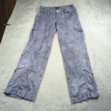 Womens Baggy Cargo Pant Size 8 Purple Overdye Strappy Wide Leg Hong Kong Y2K VTG