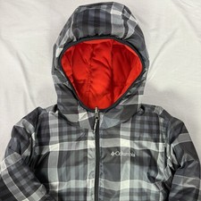 Columbia Child Boys Winter Jacket Reversible 14-16 L Hood Puffer Zip Omni Shield