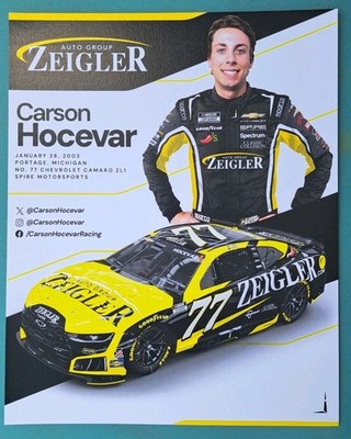 Carson Hocevar 2026 8x10 Zeigler Auto NASCAR Cup Series Hero Post Card