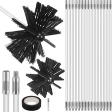 MAGICLULU 20 Feet Chimney Sweep Brush Kit - 15 Flexible Extendable Rods Black 