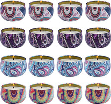 Scented Candles Gift Set, 16 Pack Aromatherapy Candle, Natural Soy Wax Travel Ti