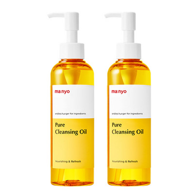 manyo Pure Cleansing Oil 200ml x 2pcs Set Facial Cleanser Blackhea Free Shipping
