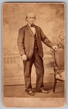 Antique CDV Circa 1860s Isaac S. Lachman Bearded Man Pottstown PA