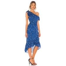 NWT Ulla Johnson Uma Dress Size 2 Floral Cobalt Midi Coastal Wedding Guest Fairy