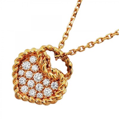 Cartier Torta Herz Pavé Halskette, 18K Rotgold, Diamanten, Damen GZl1i4i4