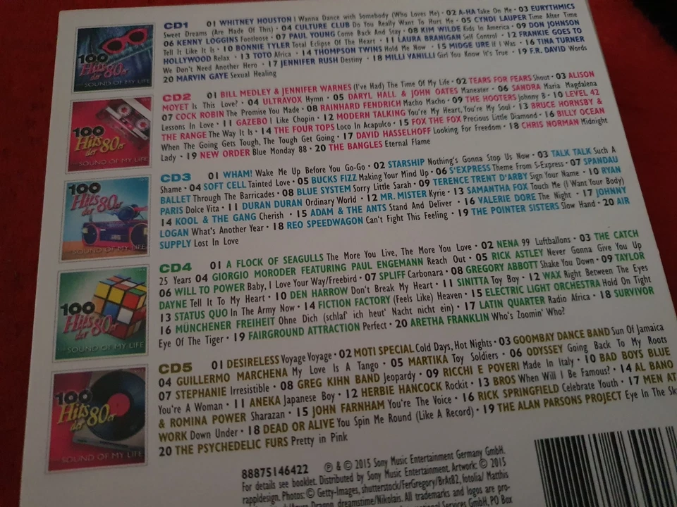 The Sound Of My Life - 100 Hits der 80er (5CDs)-Box -**top**Zustand - Bild 3 von 3