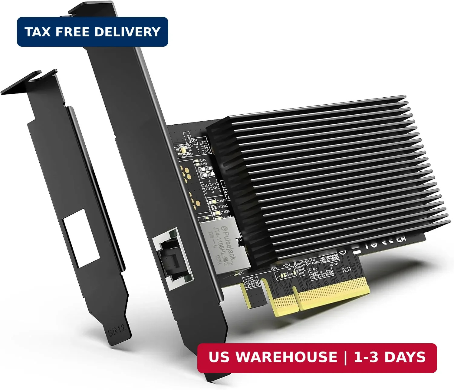 10G PCI-E Network Card Single RJ45 Port, 10G NIC with Intel X540-T1 Conrtoller,