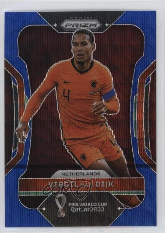 2022 Panini Prizm World Cup Qatar Blue Wave 180/199 Virgil Van Dijk #163 00jj