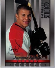 1997-98 Donruss Portraits hockey Jerome Iginla 8x10 authentic auto card FLAMES