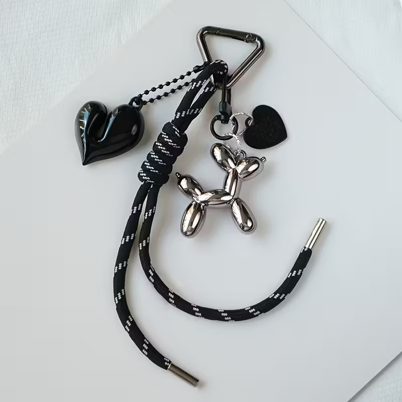 Balloon Animal Dog Key Fob Charm
