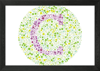 C Eye Test Letter Circle Framed Wall Art Poster Canvas Print Picture