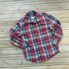 Tucker + Tate Red Plaid Collared Button-up Long-Sleeve Shirt 4Y