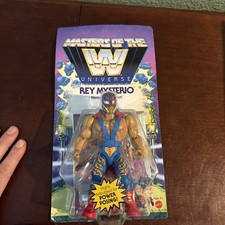 WWE Masters of The Universe Rey Mysterio Figure Unpunched Damaged Card