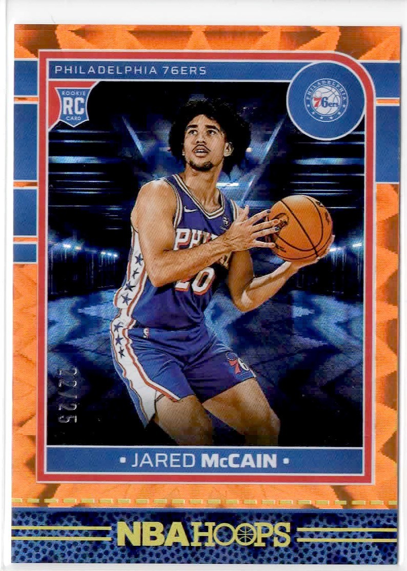2024-25 Panini NBA Hoops #246 Jared McCain Orange Explosion Parallel /25