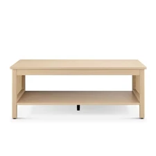 Coffee Table for Living Room Farmhouse Minimalist Design with Storage Shelf, ...