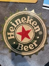 Vintage 1999 Heineken Beer Cap 19" Metal Tin Advertising Sign