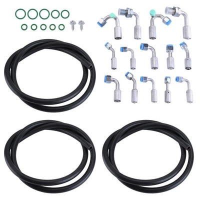 Universal Rubber A/C Hose Kit #6 #8 #10 with Fittings 10ft 6ft 9ft
