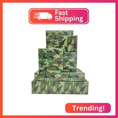 Dtiafu 6 Pcs Camouflage Wrapping Paper - Birthday Wrapping Paper for Men Boys -