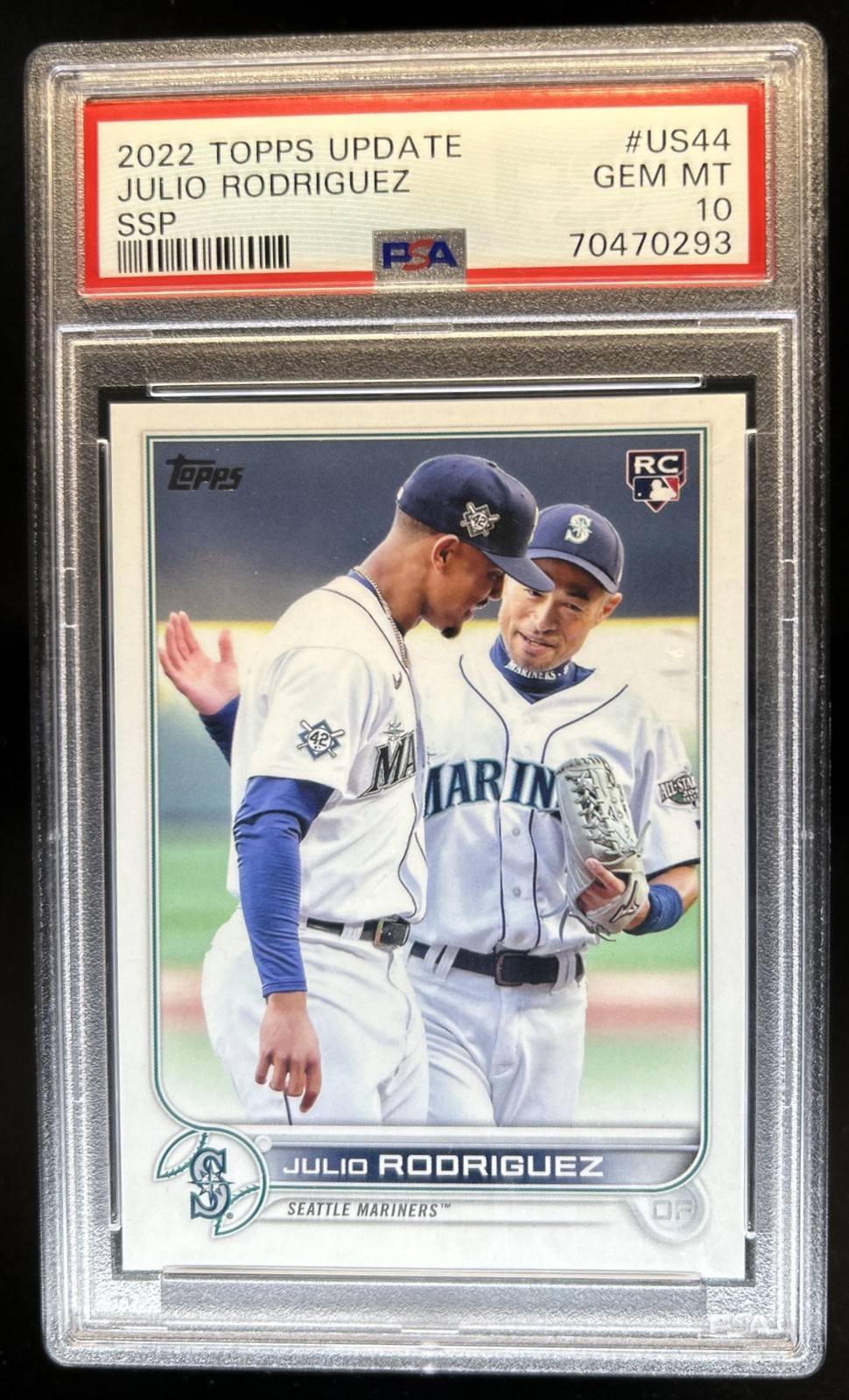 2022 Topps Update Julio Rodriguez Rookie RC SSP #US44c Mariners PSA 10 GEM MINT
