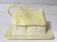 Belleek Cottage Butter Cheese Dish Fine Porcelain