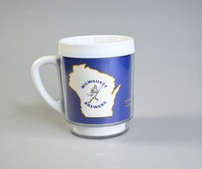 Vintage Milwaukee Brewers Maxwell House Insulated Plastic Mug Barrelman