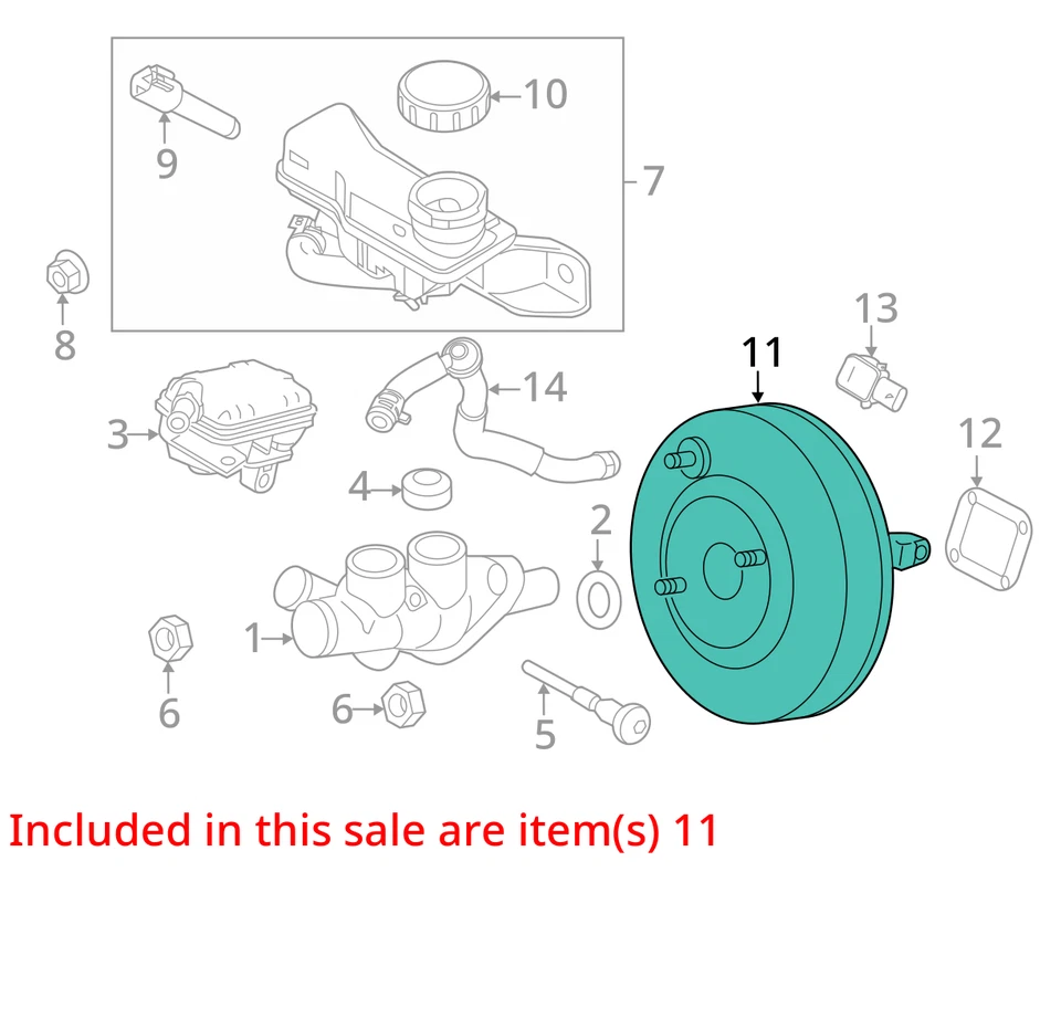 2010 Ford Fusion Power Brake Booster OEM 126K Miles - LKQ401478413 - Image 4 of 4