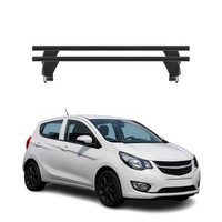 Menabo DachträGer GrundtäGer FüR Opel Karl 2015-2019 50Kg Alu Schwarz 2 Tlg