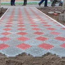 2 Pieces Decorative Flower Brick Models Road Pedal Tile Models for Sidewalks