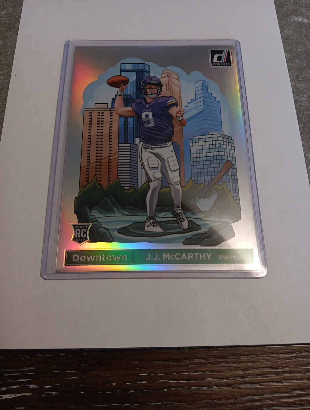 JJ McCarthy Downtown Jumbo 2024 Donruss #11 Vikings in Jumbo Toploader!