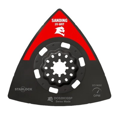 3-1/2'' 20-Grit Starlock Carbide Grit Oscillating Sanding Plate