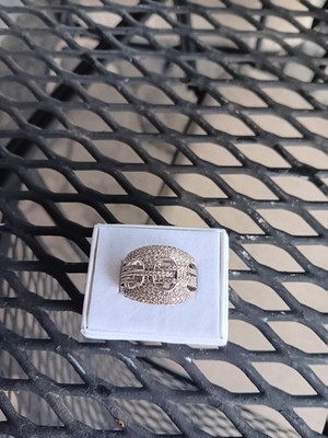 Signed Suzy Levian Sterling 925 Cubic Zirconia Pave Crossing Interlaced Size...
