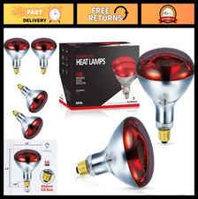 250W R40 Red Heat Lamps for Pets  Chickens - Infrared Flood Light Bulbs, 2 Pack