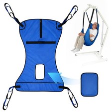 Patient Lift Sling 400 lb Capacity Full Body Transfer Sling w/ Opening 47.5"x30"